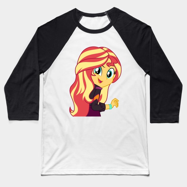 Backstage Sunset Shimmer 1 Baseball T-Shirt by CloudyGlow